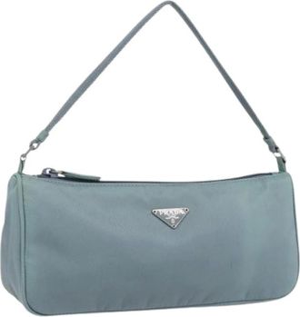 Prada Pre-owned Shoulder Bags, female, Blue, Size: ONE SIZE Pre-owned Vintage Nylon Shoulder Bag