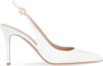 Gianvito Rossi Ribbon Sling 85 in White Nappa at Nordstrom, Size 36.5