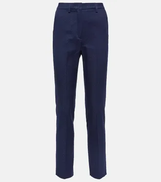 パンツ ETRO Red Pants with Elastic Waistband in Velvet Woman Etro Etro Red Pants With Elastic Waistband In Velvet Woman