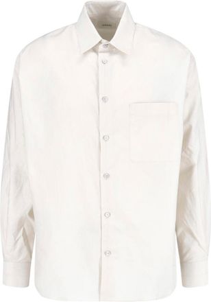 Christophe Lemaire Cream Classic Collar Cotton Silk Shirt