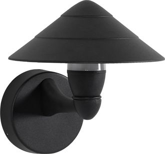 Beliani L&aacute;mpara Led Para Pared De Exterior De Metal Aluminio Estilo Moderno Negro Navea