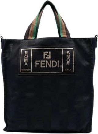 Fendi Pre-owned Vintage Tote Bag - Dames - Vintage Shopper - Zwart - ONE Size - Nylon - Vintage