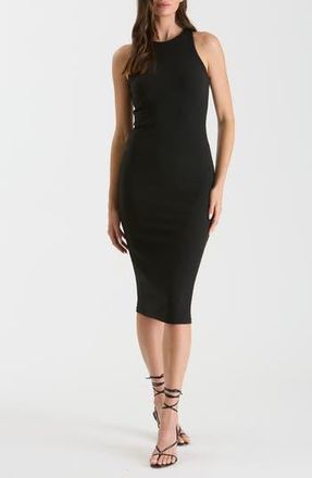 Blu Pepper Knit Racerback Body-Con Midi Dress in Black at Nordstrom Rack, Size Medium