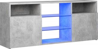 vidaXL Vidaxl - Mueble de tv con luces led gris hormigón 120x30x50 cm