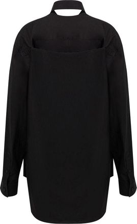 Balenciaga Womens Black Cotton Long Dress