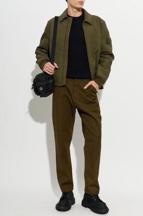 Stone Island Leather Jacket From The Ghost Drop 4 Collection, Mens, Green