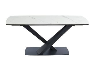Vente-Unique 6 - 10 Seater Extendable Dining Table - Ceramic & Metal - White and in Black