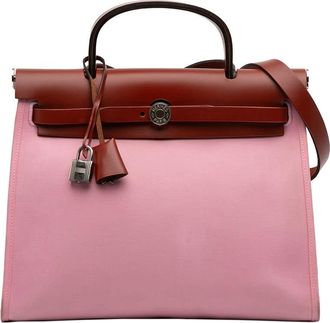 Herm&egrave;s Pre-owned Hermes Toile Herbag Zip 31 Ladies Y