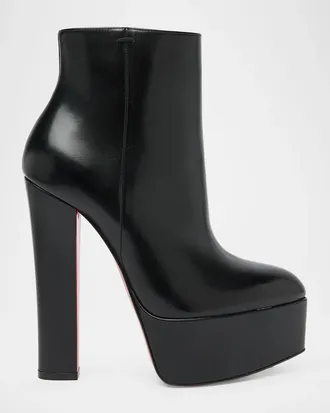Christian Louboutin 150mm Jenna Leather Platform Booties