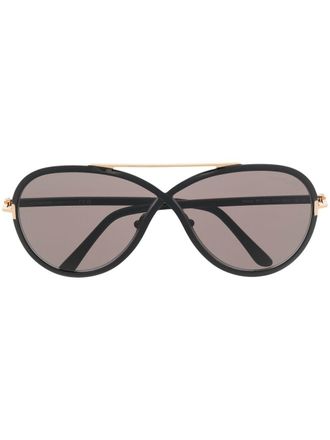 Tom Ford Eyewear Occhiali da sole oversize tondi - Nero