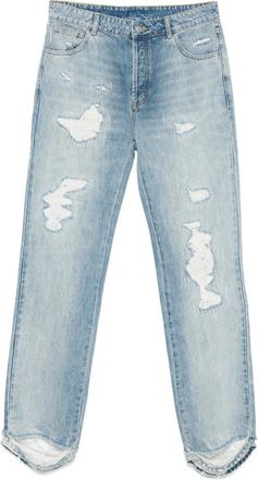 Cole Buxton Distressed Straight-leg Jeans
