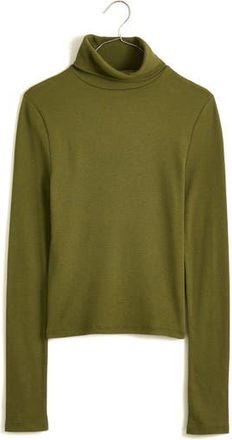 Madewell Brightside Crop Turtleneck in Desert Olive at Nordstrom Rack, Size Large
