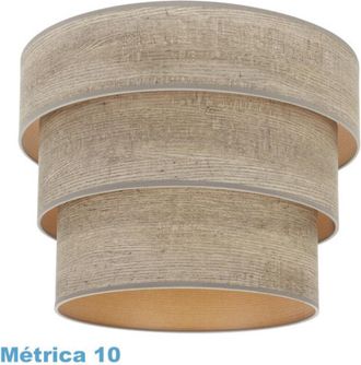 Fabrilamp Pantalla Colgante Triple Smile M10 Madera Gris 50dx40dx28h