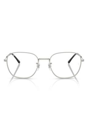 Ray-Ban 53mm Square Optical Glasses in Silver at Nordstrom