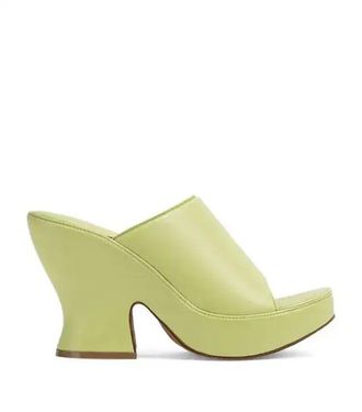 Bottega Veneta Lime Leather Mules Size 36.5