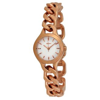DKNY Chambers White Pearlized Dial Rose Gold-tone Ladies Watch NY2214