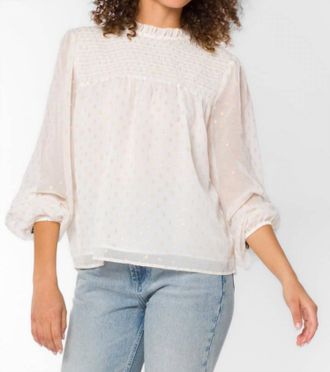 Velvet Heart Nenna Dot Blouse In Ivory/gold