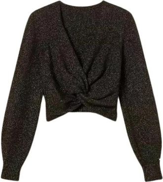 Twinset Maglia Doppio Uso Sweater - Dames - V-hals truien - Zwart - M - Wol - Truien & Vesten