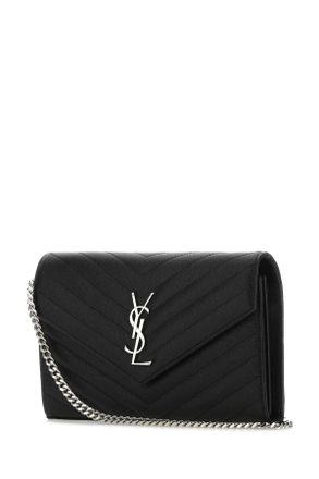 Saint Laurent Womens Black Leather Clutch 1000 Calf Skin Borse A Mano