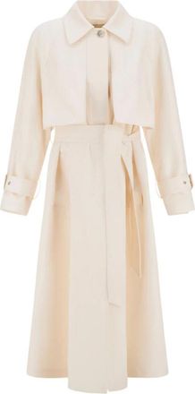 Herno Belted Trench Coat - Dames - Trenchcoats - Wit - XS - Polyester - Jassen