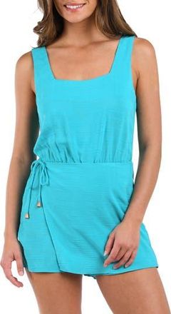 La Blanca Sea Cove Cover-Up Skort Romper in Teal at Nordstrom Rack, Size X-Small
