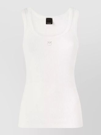 Pinko ribbed cotton tank top