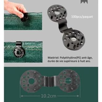 OEM 100 Clips De Fijaci&oacute;n Resistentes Y Pr&aacute;cticos Para Pantallas De Privacidad De Tela Y Parasoles De Invernadero
