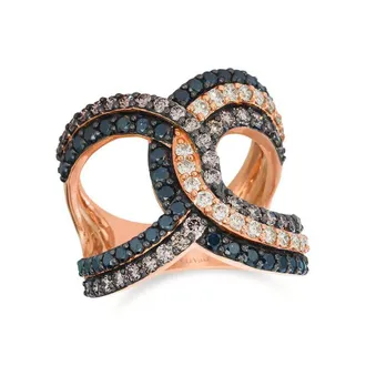 Le Vian Ladies Chocolate Layer Cake Fashion Rings set in 14K Strawberry Gold WJKS 14