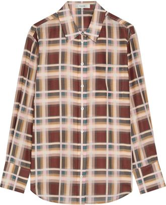 Frame Denim The Plaid Boy Cotton and Silk-blend Shirt - Red - S (UK8-10 / S)