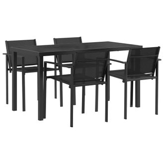 vidaXL Juego De Muebles De Exterior 5 Pcs Negro Y Antracita Textileno Vidaxl