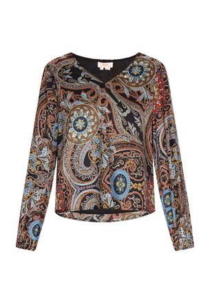 Usha Blouse Dames Zwart Veelkleurig