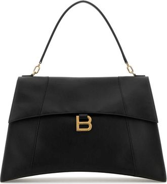 Balenciaga Black Leather Large Hourglass Soft Handbag