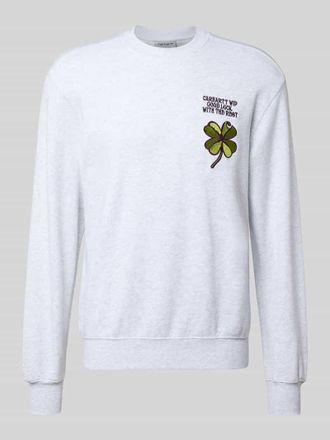 Carhartt Work in Progress Sweatshirt mit Label-Detail in Hellgrau Melange, Gr&ouml;&szlig;e XL