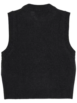 Ganni Wool Jersey Waistcoat - Black