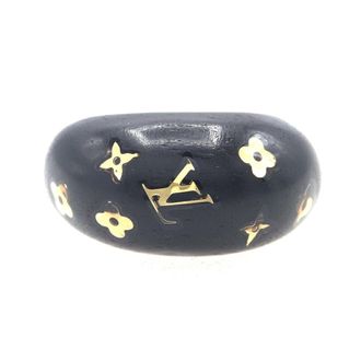 Louis Vuitton Gold Dark Brown Brass Wood Band Ring (Pre-Owned)