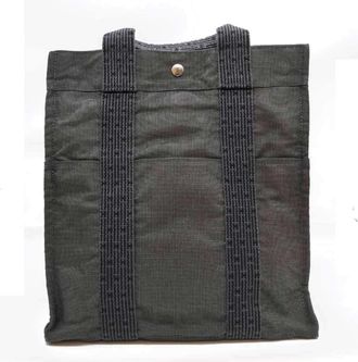 Herm&egrave;s Gray Canvas Backpack (Pre-Owned)