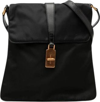 Prada Pre-owned Vintage Nylon Crossbody Bag - Dames - Vintage Schoudertas - Zwart - ONE Size - Nylon - Vintage