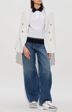 Dolce & Gabbana Polo With Logo, Womens, White