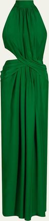 Johanna Ortiz Excepcionalidad Crepe Cutout Maxi Halter Dress