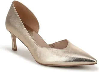 Naturalizer Faith Half dOrsay Pointed Toe Pump in Light Champagne at Nordstrom, Size 6.5
