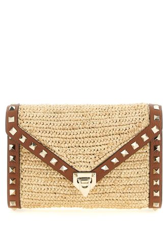 Valentino Garavani Beige Straw Crossbody Womens Bag