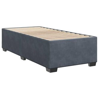 Berkfield Home Soft Bed Frame without Mattress Dark Grey&not;Single&not;Velvet in Dark Grey | Size: Single