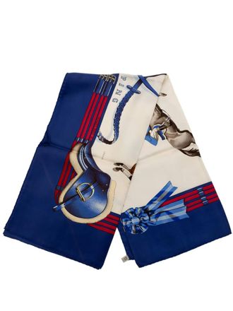 Herm&egrave;s 1971-2003 Jumping 90 zijden sjaal - Wit