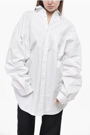 Balenciaga Asymmetric Cotton Shirt with Logo Pocket size 42