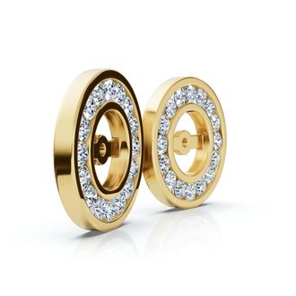Pompeii3 1/2Ct TW Round Diamond Stud Jackets 14k Gold Lab Grown (5.5mm)