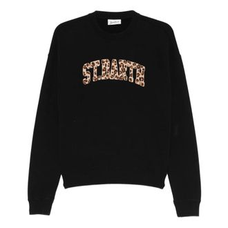 MC2 Saint Barth STB Leopard Terry 00 Emb Sweatshirt - Dames - Sweatshirts - Zwart - S - Hoodies & sweatvesten
