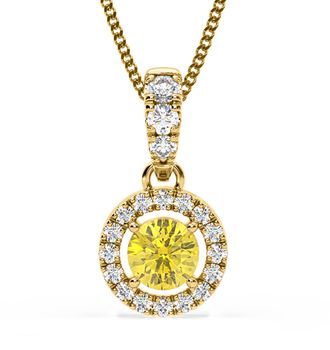 The Diamond Store Ella Yellow Lab Diamond 0.71ct Pendant Necklace in 18K Yellow Gold - Elara Collection