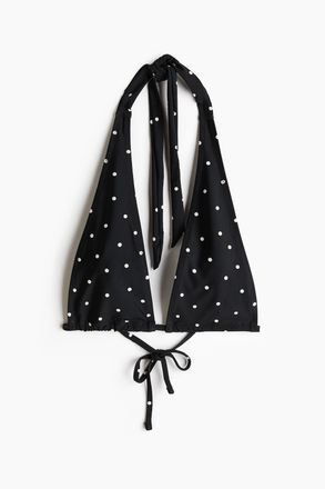 H&M Triangel-Bikinitop - Schwarz/Polka Dots