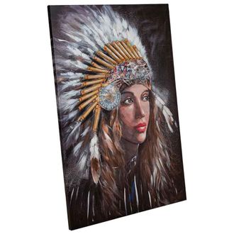 Wanderlust Deco Cuadro Pintado A Mano Con Relieve Gris 80x120x3