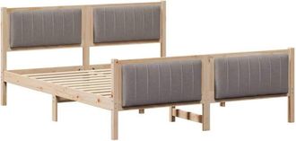 vidaXL Estructura De Cama Con Cabecera Marr&oacute;n Y Taupe 150 X 200 Cm Vidaxl